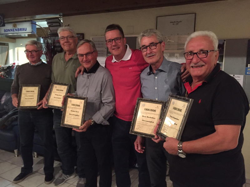 Tennis Club Escher Wyss Ehrung Vorstand Herbst 2018